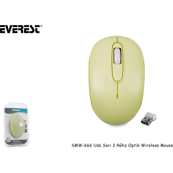 Everest SMW-666 USB Sarı Optik Mouse
