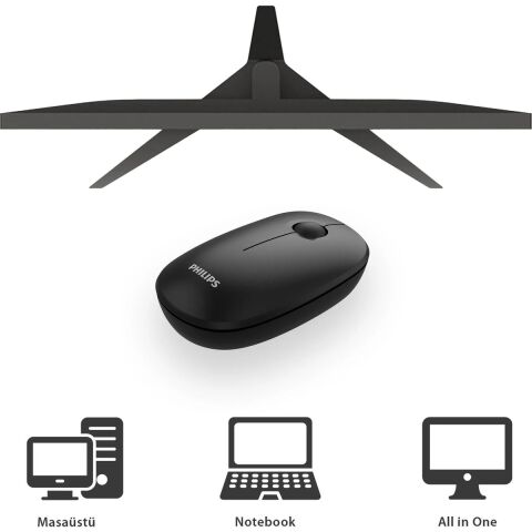 Philips SPK7378 Kablosuz 1600DPI 3 Tuşlu Optik Sessiz Mouse Siyah