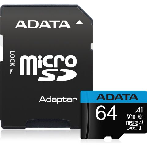 Adata 64GB Premier microSDXC Card with Adapter UHS-I Class10 V10 AUSDX64GUICL10A1 Hafıza Kartı