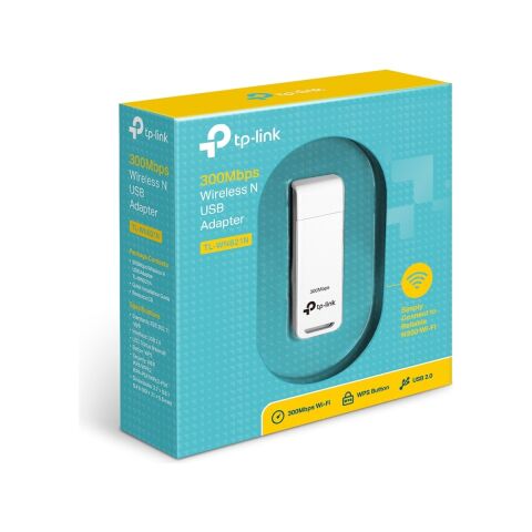 TP-Link TL-WN821N | Kablosuz N USB Adaptör | 300 Mbps | MIMO Teknolojisi | QSS Düğmesi | Windows | Mac & Linux Uyumlu