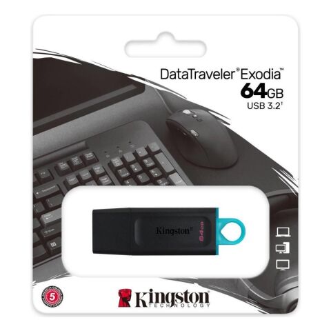 Kingston DTX/64GB 64GB USB 3.2 Exodia DataTraveler Exodia (Black + Teal)