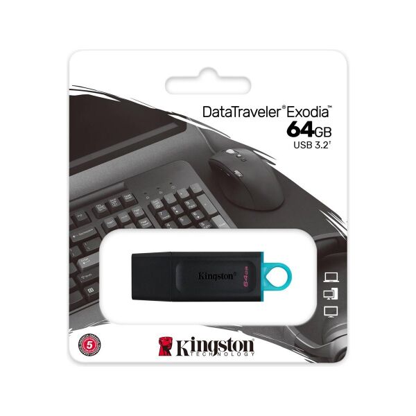 Kingston DTX/64GB 64GB USB 3.2 Exodia DataTraveler Exodia (Black + Teal)