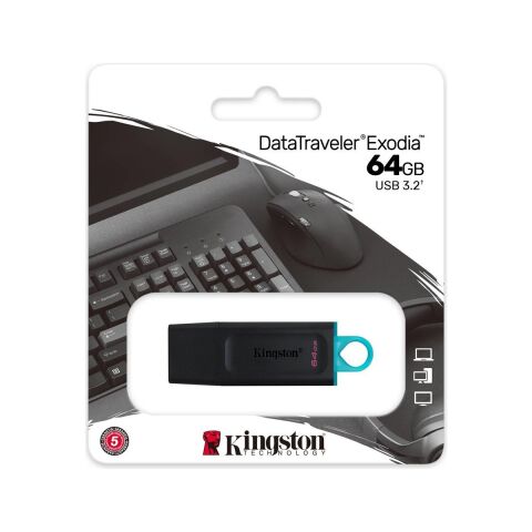 Kingston DTX/64GB 64GB USB 3.2 Exodia DataTraveler Exodia (Black + Teal)