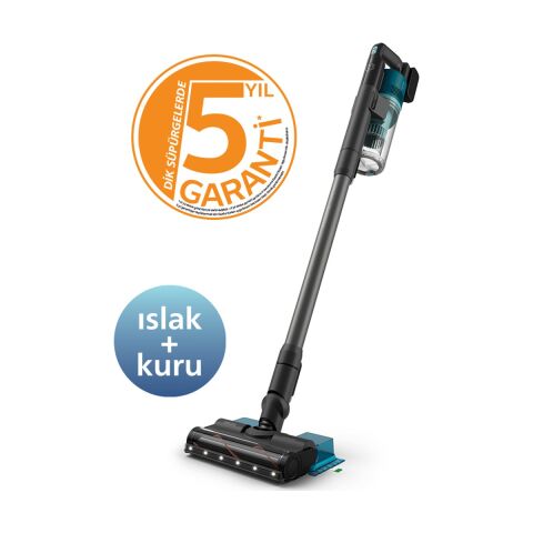 Philips 6000 Serisi XC6553/01 PowerCyclone 11, Aqua Modül ile Kolay Mop, TriActive LED Başlık, 64 Dakika Kullanım Kablosuz Dikey Süpürge