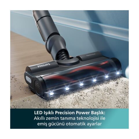 Philips 6000 Serisi XC6553/01 PowerCyclone 11, Aqua Modül ile Kolay Mop, TriActive LED Başlık, 64 Dakika Kullanım Kablosuz Dikey Süpürge