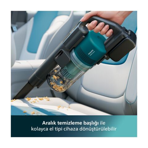 Philips 6000 Serisi XC6553/01 PowerCyclone 11, Aqua Modül ile Kolay Mop, TriActive LED Başlık, 64 Dakika Kullanım Kablosuz Dikey Süpürge