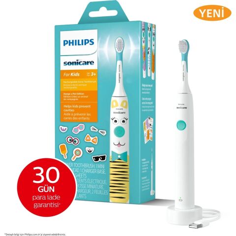 Philips Sonicare HX3601/01 Çocuk Şarjlı Diş Fırçası Hassas Temizlik Stickerlı 2 Yoğunluk
