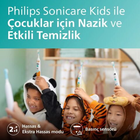 Philips Sonicare HX3601/01 Çocuk Şarjlı Diş Fırçası Hassas Temizlik Stickerlı 2 Yoğunluk