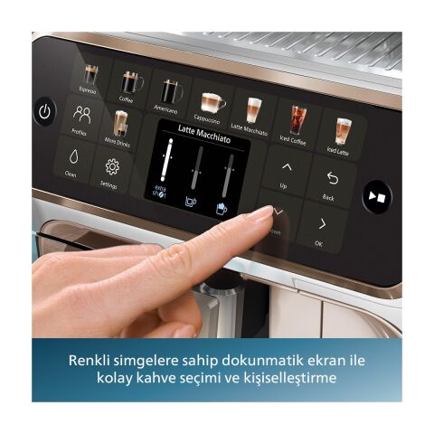 Philips EP5543/80 5500 Serisi LatteGo Tam Otomatik Espresso Makinesi 20 Sıcak ve Soğuk İçecek, Renkli Dokunmatik Ekran,