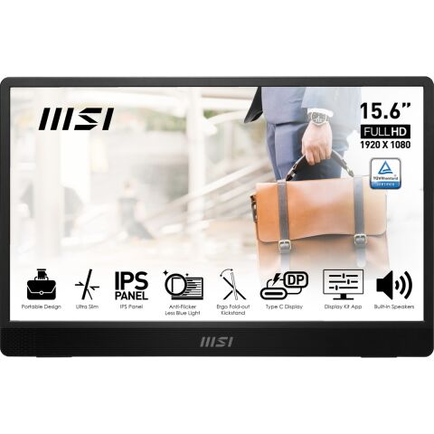 Msı 15.6'' Pro MP161 E2U 1920X1080 (Fhd) 16:9 Flat IPS 60HZ 4ms Adaptıve-Sync Portatıf Monıtor
