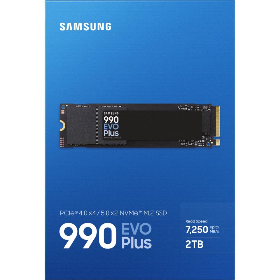 Samsung 990 EVO Plus 2TB 22x80mm PCIe Gen 4.0 x4 NVMe M.2 SSD MZ-V9S2T0BW