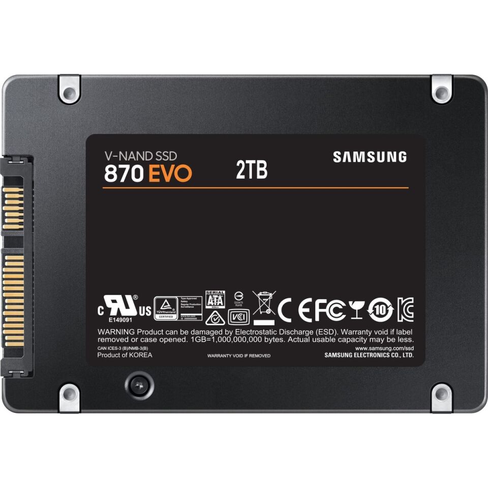 Samsung 2TB MZ-77E2T0BW 870 EVO SSD 2.5'' SATA3 SSD 560-530 Harddisk