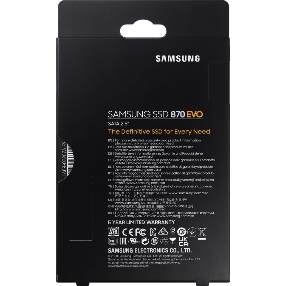 Samsung 2TB MZ-77E2T0BW 870 EVO SSD 2.5'' SATA3 SSD 560-530 Harddisk