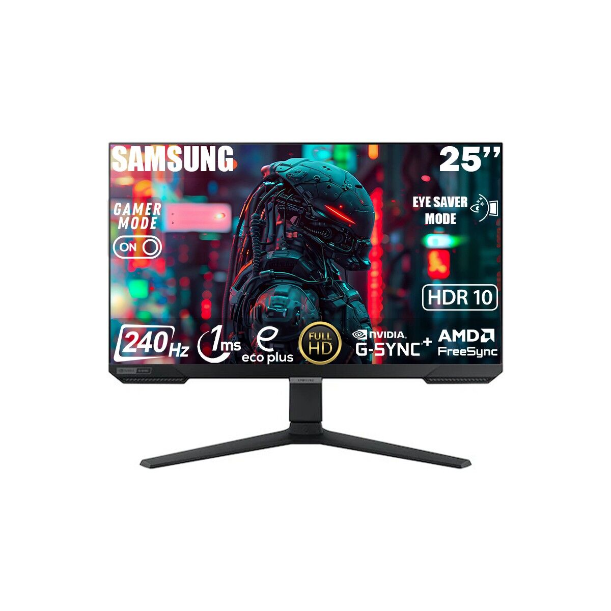 Samsung Odyssey G4 25'' 240 Hz 1 ms FHD HDR10 IPS G-Sync Gaming Monitör LS25BG400EUXUF
