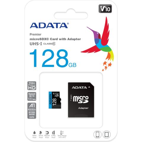 Adata 128GB Premier microSDXC Card with Adapter UHS-I Class10 V10 AUSDX128GUICL10A1 Hafıza Kartı