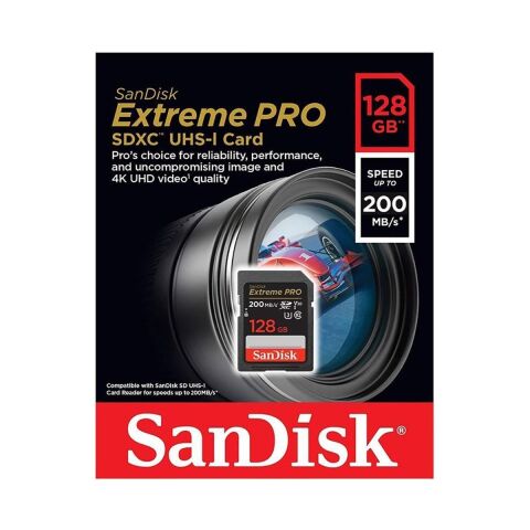 Sandisk Extreme Pro 128GB 200MB/S Sdxc SDSDXXD-128G-GN4IN Hafıza Kart
