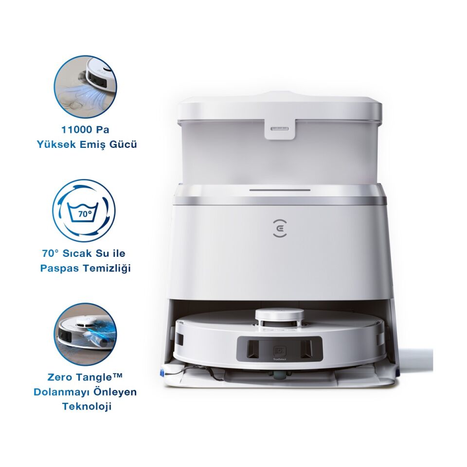Ecovacs Deebot T30 Pro Omni Akıllı Robot Süpürge ve Paspas Beyaz