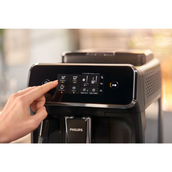 Philips EP2220/10 2200 Serisi Tam Otomatik Espresso Makinesi, Dokunmatik Ekran, Klasik Süt Köpürtücü, 2 İçecek, Mat siyah,