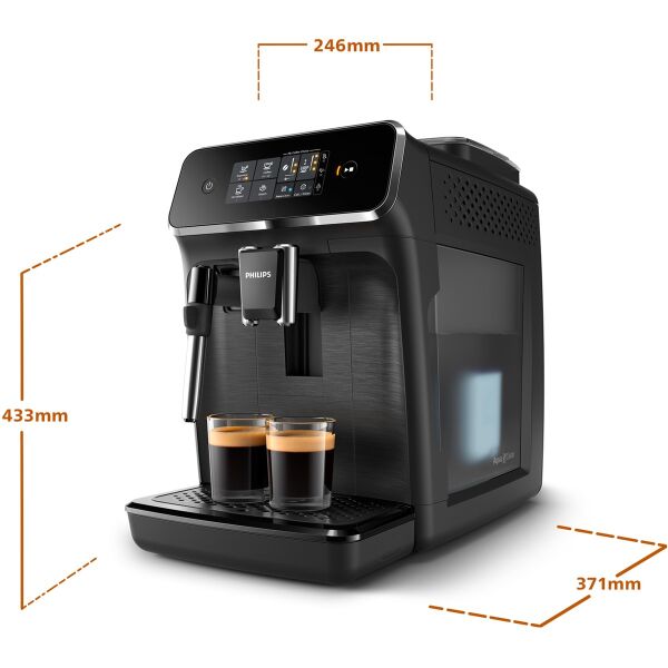 Philips EP2220/10 2200 Serisi Tam Otomatik Espresso Makinesi, Dokunmatik Ekran, Klasik Süt Köpürtücü, 2 İçecek, Mat siyah,