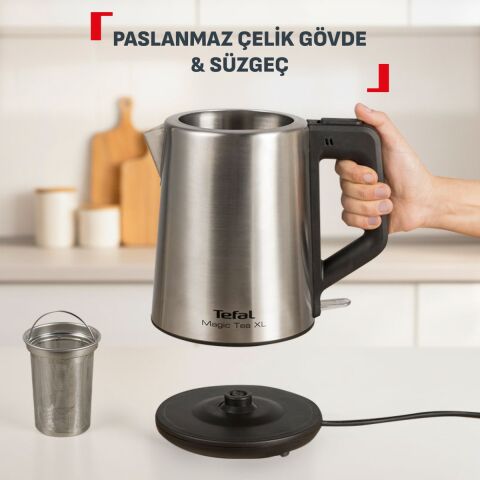 Tefal Magic Tea XL Paslanmaz Çelik Gövdeli 1650 Watt Çay Makinesi - Inox