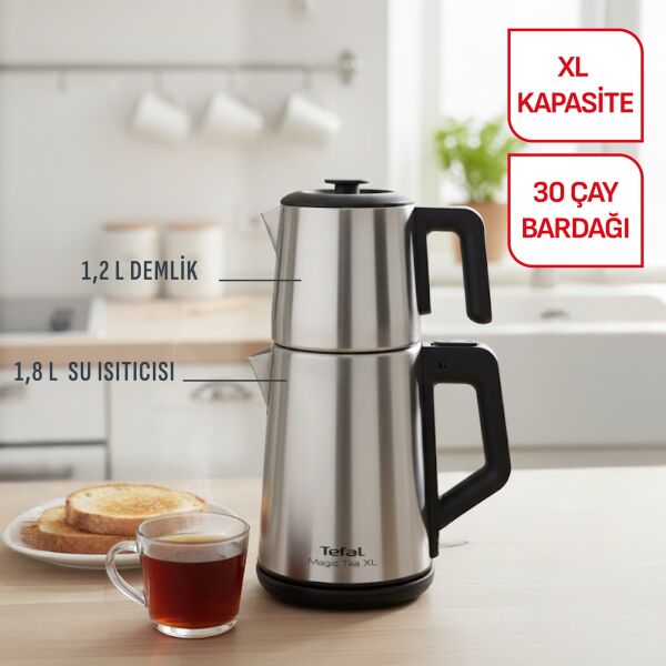 Tefal Magic Tea XL Paslanmaz Çelik Gövdeli 1650 Watt Çay Makinesi - Inox