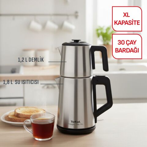 Tefal Magic Tea XL Paslanmaz Çelik Gövdeli 1650 Watt Çay Makinesi - Inox