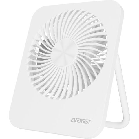 Everest EFN-601 Beyaz 2000MAH 4 Kademeli 4000RPM Hız Metal Ayak Masaüstü USB Fan