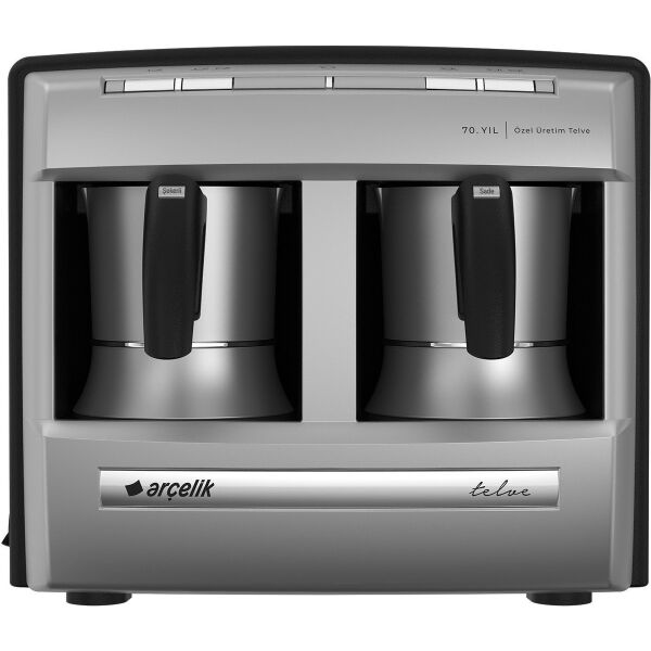 Arçelik K 3170 70.yıl Otomatik Türk Kahve Makinesi 1000 ml Alüminyum Cezve ile Gri Tasarım