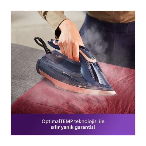 Philips 8000 Serisi DST8050/20 Azur Buharlı Ütü, 3000W, 260 g Turbo Şok Buhar, 85 g/dk Sürekli Buhar, Sıfır Yanık Riski