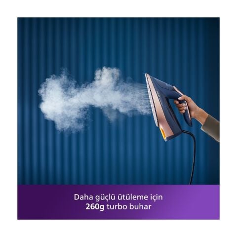 Philips 8000 Serisi DST8050/20 Azur Buharlı Ütü, 3000W, 260 g Turbo Şok Buhar, 85 g/dk Sürekli Buhar, Sıfır Yanık Riski