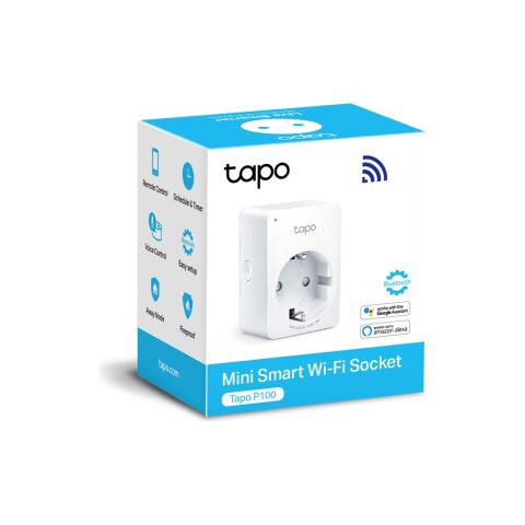 TP-Link Tapo P100 | Akıllı Mini Wi-Fi Priz | Uzaktan Kontrol | Alexa ve Google Home Uyumlu | Cihaz Paylaşımı | Zamanlama Özelliği | Kolay Kurulum | Hub Gerektirmez