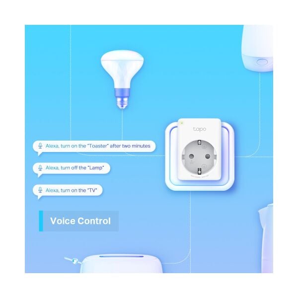 TP-Link Tapo P100 | Akıllı Mini Wi-Fi Priz | Uzaktan Kontrol | Alexa ve Google Home Uyumlu | Cihaz Paylaşımı | Zamanlama Özelliği | Kolay Kurulum | Hub Gerektirmez