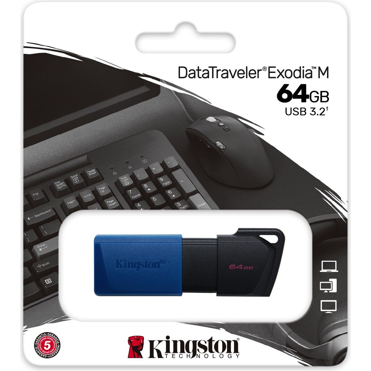 Kingston 64GB USB 3.2 Gen 1 DataTravelerExodia M (DTXM/64GB)