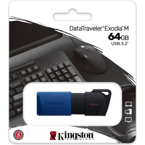 Kingston 64GB USB 3.2 Gen 1 DataTravelerExodia M (DTXM/64GB)