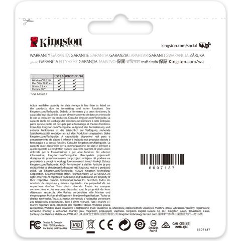 Kingston 64GB USB 3.2 Gen 1 DataTravelerExodia M (DTXM/64GB)