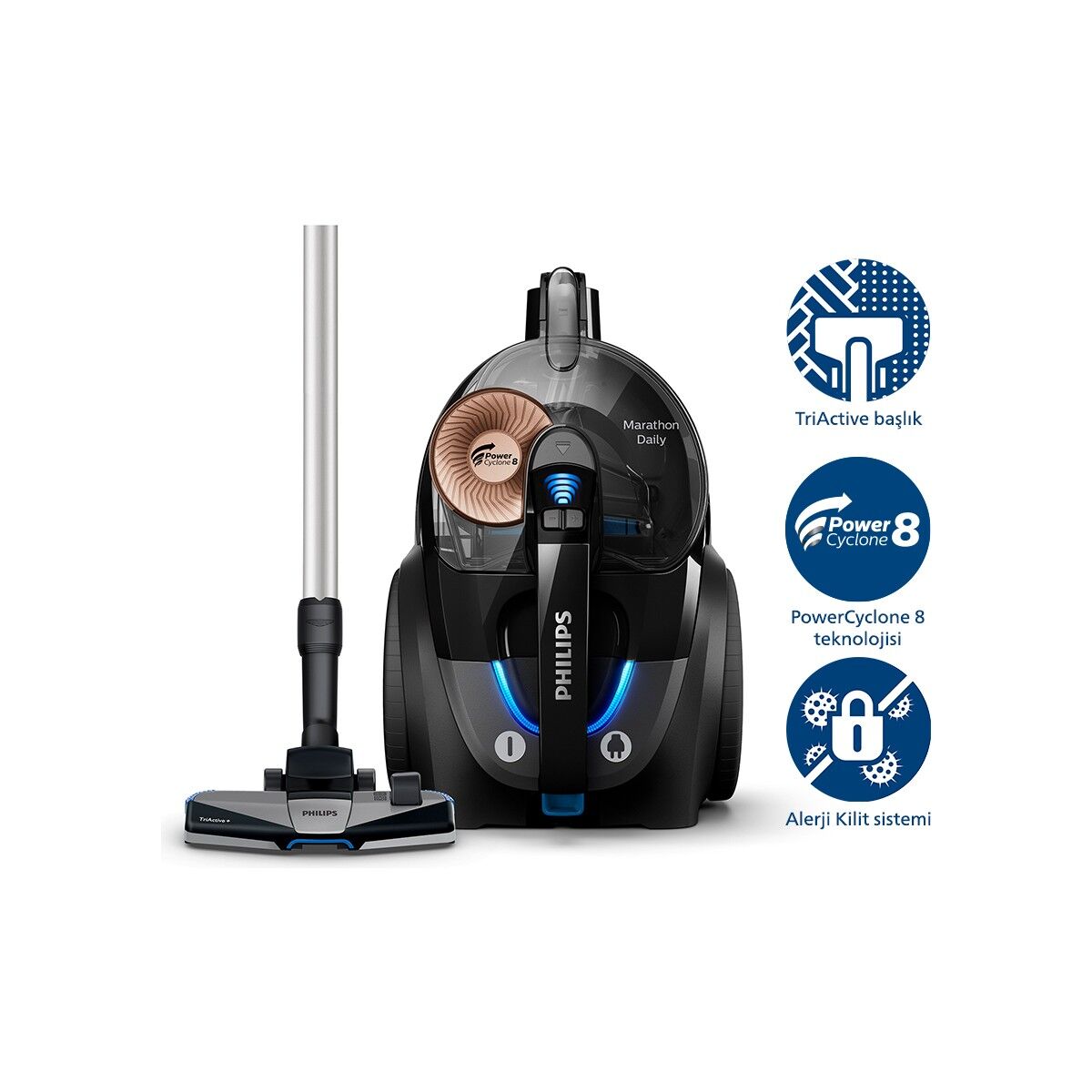 Philips XB7150/07 Marathon Daily Torbasız Elektrikli Süpürge