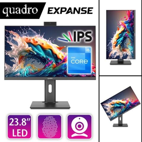 Quadro EXPANSE AI B224 25165 23.8'' IPS Ci5 12450H 16gb 512gb NVME SSD OB VGA Freedos AIO ( Pivot, Parmak İzi)