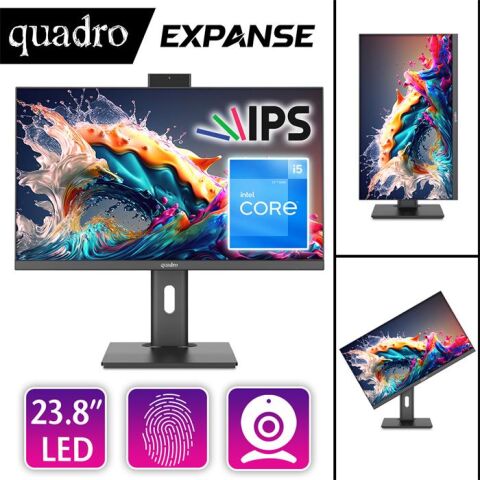 Quadro EXPANSE AI B224 25165 23.8'' IPS Ci5 12450H 16gb 512gb NVME SSD OB VGA Freedos AIO ( Pivot, Parmak İzi)