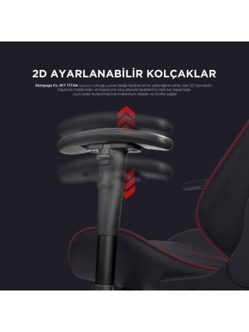 Rampage KL-R17 TITAN Kırmızı/Siyah Oyuncu Koltuğu
