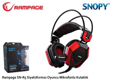 Rampage SN-R5 X-CORE Siyah/kırmızı Oyuncu Mikrofonlu Kulaklık