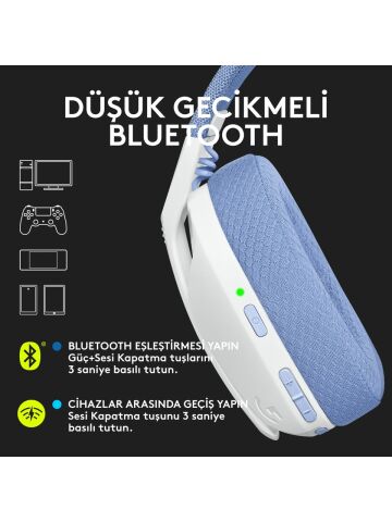 Logitech 981-001074 G435 White/Lilac Mikrofonlu Kulaklık