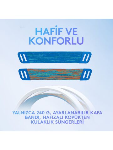 Logitech 981-001018 G335 Beyaz Mavi Mikrofonlu Gaming Kulaklık