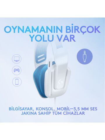 Logitech 981-001018 G335 Beyaz Mavi Mikrofonlu Gaming Kulaklık