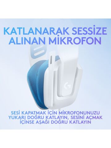 Logitech 981-001018 G335 Beyaz Mavi Mikrofonlu Gaming Kulaklık