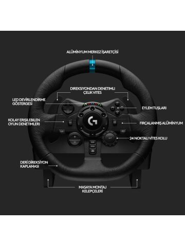 Logitech 941-000149 G923 TrueForce Yarış Direksiyonu ve Pedal Seti (PS5 / PS4 / PC) – Siyah
