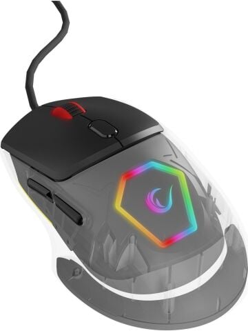 Rampage Hyalo M1 Siyah Değiştirilebilir 3 Kapaklı RGB 12000 DPI Makrolu Optik Oyuncu Mouse