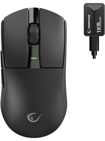 Rampage ZENITH Siyah Üç Modlu (BT + Kablosuz 2.4G + Kablolu) PAW3395 Sensör Nordic MCU Gaming Oyuncu Mouse