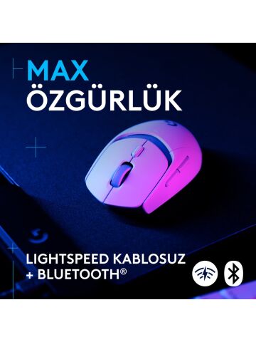 Logitech G G309 LIGHTSPEED Hero 25K Sensörlü Kablosuz Beyaz Oyuncu Mouse