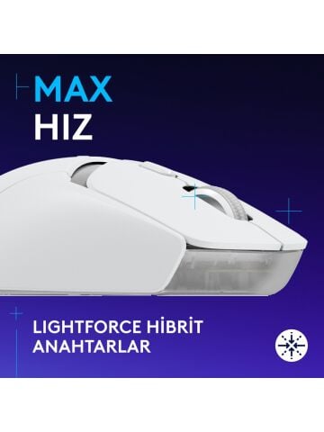 Logitech G G309 LIGHTSPEED Hero 25K Sensörlü Kablosuz Beyaz Oyuncu Mouse