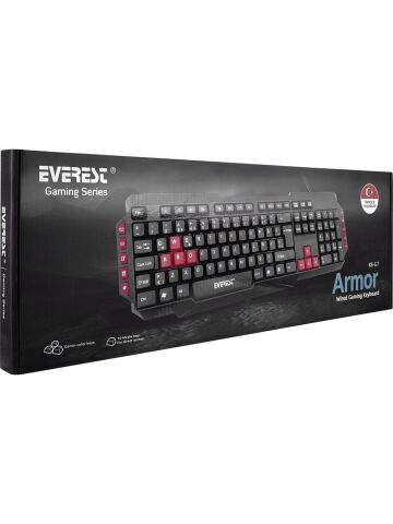Everest KB-G7 ARMOR Siyah USB Q Çelik Gövdeli Multimedya Oyuncu Klavyesi